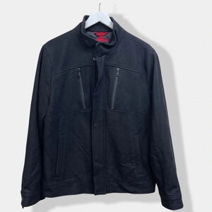 ALFANI Men's‎ Fitted Black Wool Coat